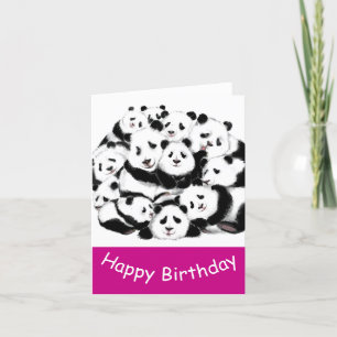 Funny Birthday Card mit Happy Panda Karte