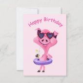 Funny Birthday Card mit Happy Party Pig Karte (Vorderseite)