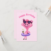 Funny Birthday Card mit Happy Party Pig Karte (Vorderseite/Rückseite Beispiel)