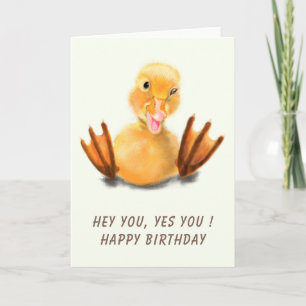 Funny Birthday Card mit Happy Yellow Duck Karte