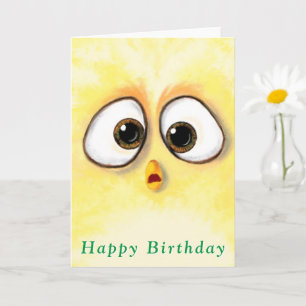 Funny Birthday Card mit Hühnchen Überraschte Augen Karte