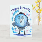 Funny Birthday Card mit Little Blue Bird Karte (Gelbe Blume)