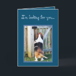 Funny Birthday Card mit Niedlichem Basset Hound &  Karte<br><div class="desc">Funny Birthday Card mit Niedlichem Basset Hound & Cake</div>