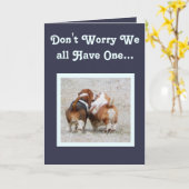 Funny Birthday Card mit Niedlichen Basset-Hunden Karte (Gelbe Blume)
