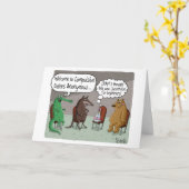 Funny Birthday Card mit NIEDLICHEN TIEREN Karte (Gelbe Blume)