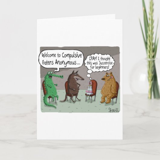 Funny Birthday Card mit NIEDLICHEN TIEREN Karte (Vorderseite)