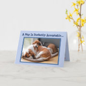 Funny Birthday Card mit Niedlicher Napping Basset  Karte (Gelbe Blume)