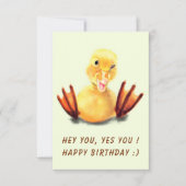 Funny Birthday Card mit spielerischem Duck, benutz (Vorderseite)