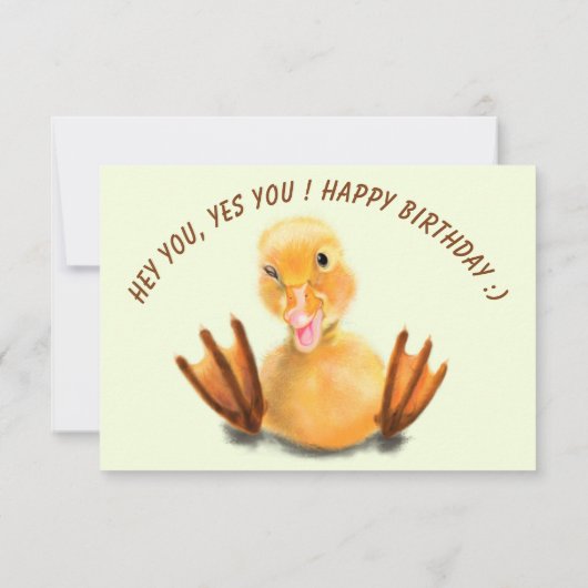 Funny Birthday Card mit spielerischem Duck, benutz (Rückseite)