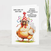 Funny Birthday Card mit stilvollem Huhn Einladung (Vorderseite)