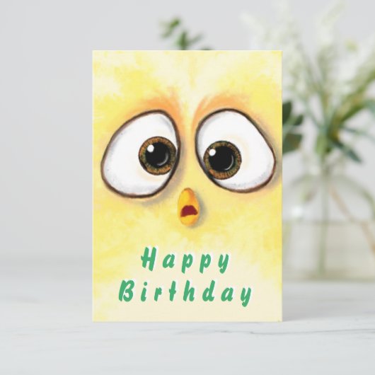 Funny Birthday Card mit überraschend Niedlichem Hü Karte (Stehend Vorderseite)