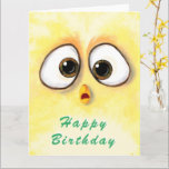 Funny Birthday Card mit überraschenden Hühneraugen Karte<br><div class="desc">Geburtstagskarten mit Niedlichem Gelbhühnchen Überraschende Große Augen - Gemälde - Anpassbar - oder wählen / Ihren einzigartigen Text hinzufügen - Name / Farben / Schriftart / Größe / Elemente - Bild / mehr - Machen Sie Ihre besondere Geburtstagskarte Geschenk - Verkleinern und verschieben oder entfernen und fügen Sie Elemente /...</div>