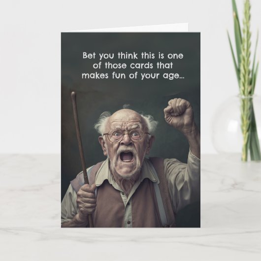 Funny Birthday Card Old Age Geezer Karte (Vorderseite)