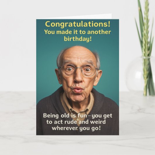 Funny Birthday Card Old Age Karte (Vorderseite)