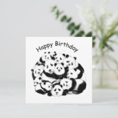 Funny Birthday Card Panda Familie - Malerei Karte (Stehend Vorderseite)