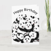 Funny Birthday Card Panda Family Karte (Vorderseite)