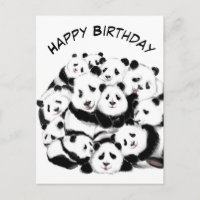 Funny Birthday Card Panda Family - Umarmung
