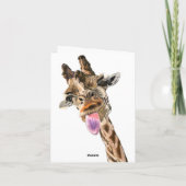 Funny Birthday Card Playful Giraffe - Lächeln Karte (Rückseite)