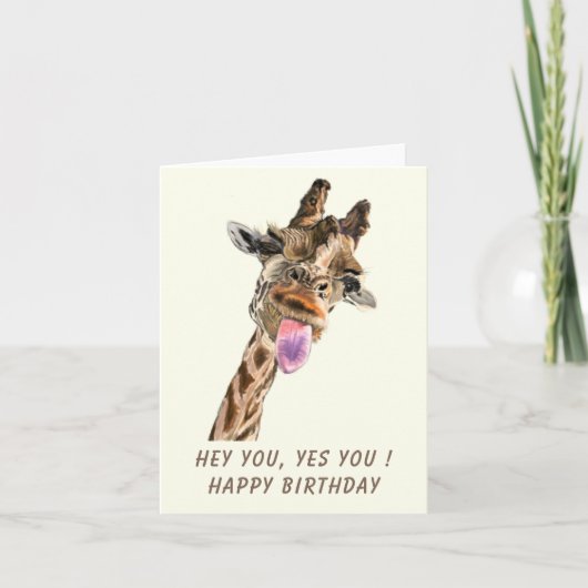 Funny Birthday Card Playful Giraffe - Lächeln Karte (Vorderseite)