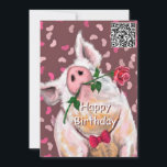 Funny Birthday Card Romantischer Gentleman Pig Karte<br><div class="desc">Romantischer Gentleman Pig mit Rose Funny Geburtstagskarten - MIGNED Painting Design - oder Hinzufügen von Text / Name</div>
