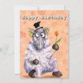 Funny Birthday Card Romantischer Ram mit Blume (Vorderseite)