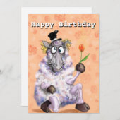 Funny Birthday Card Romantischer Ram mit Blume (Vorne/Hinten)