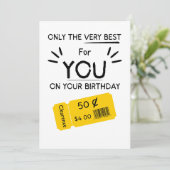 Funny Birthday Card Rude Sarcastic Clearance Einladung (Stehend Vorderseite)