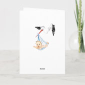 Funny Birthday Card Storch Carry Baby Karte (Rückseite)