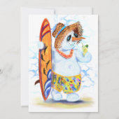 Funny Birthday Card Summer Snowman Surfer (Rückseite)