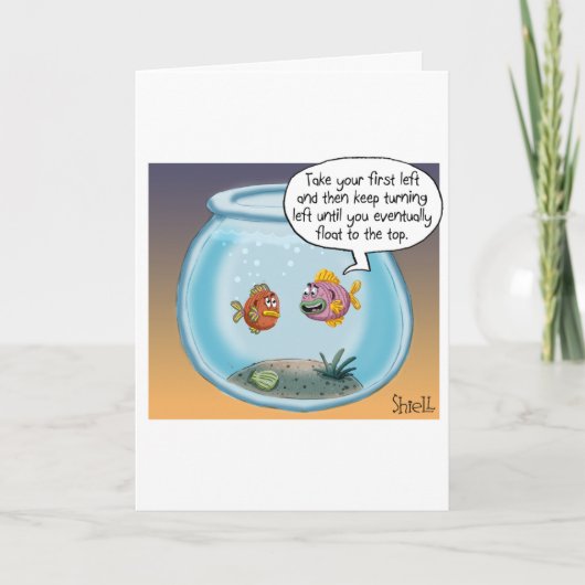 Funny Birthday Card über Leben und Tod von Fischen Karte (Vorderseite)