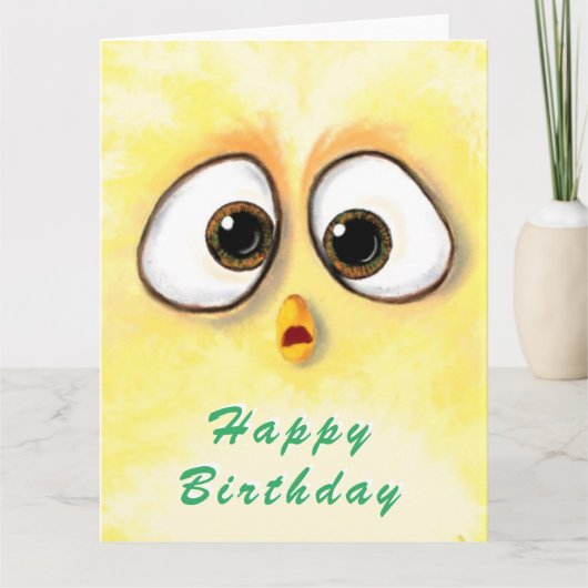 Funny Birthday Card Überraschte Hühneraugen Karte (Vorderseite)