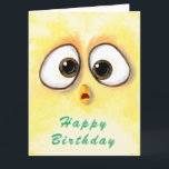 Funny Birthday Card Überraschte Hühneraugen Karte<br><div class="desc">Geburtstagskarten mit Niedlichem Gelbhühnchen Überraschende Große Augen - Gemälde - Anpassbar - oder wählen / Ihren einzigartigen Text hinzufügen - Name / Farben / Schriftart / Größe / Elemente - Bild / mehr - Machen Sie Ihre besondere Geburtstagskarte Geschenk - Verkleinern und verschieben oder entfernen und fügen Sie Elemente /...</div>