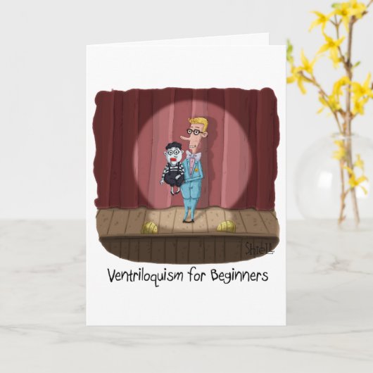 Funny Birthday Card - Ventriloquism für Anfänger. Karte (Gelbe Blume)