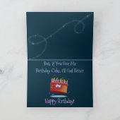 Funny Birthday Card W/Cute Basset Hound & Cake Karte (Innenseite)