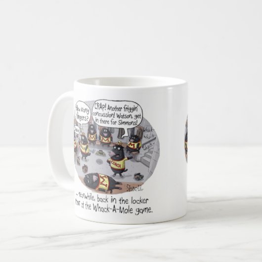 Funny Birthday Card - Whack-a-Mole Kaffeetasse (Vorderseite Links)