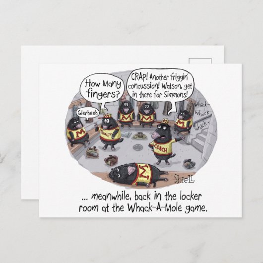 Funny Birthday Card - Whack-a-Mole Postkarte (Vorne/Hinten)