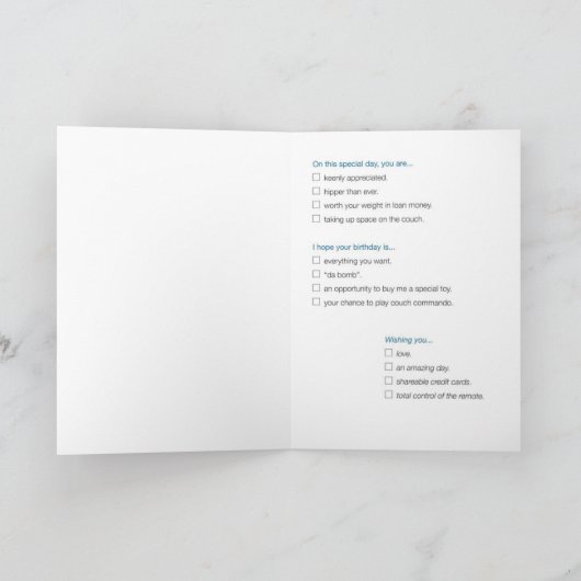 Funny Birthday Card zum Vater Karte (Innenseite)