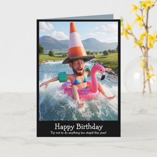 Funny Birthday Cards for men Karte (Gelbe Blume)