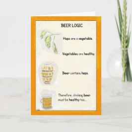 Funny Birthday Cartoon Card: Bier Logic Karte