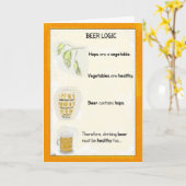 Funny Birthday Cartoon Card: Bier Logic Karte (Gelbe Blume)