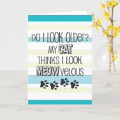 Funny Birthday - CAT Slogan Card Karte (Gelbe Blume)
