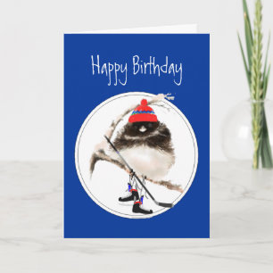 Funny Birthday Champion Ice Hockey Sport Bird Karte