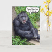 Funny Birthday Chimpanzee Karte (Gelbe Blume)