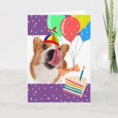 Funny Birthday Corgi Sie haben dieses Licked Got Karte (Vorderseite)