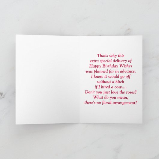 Funny Birthday Delivery für sie Karte (Innenseite)