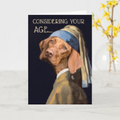 Funny Birthday Dog Girl mit Perlenohrmuschel-Spaß Karte (Gelbe Blume)