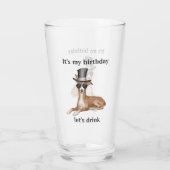 Funny Birthday Dog Glass Glas (Rückseite)