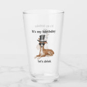 Funny Birthday Dog Glass Glas (Vorderseite)
