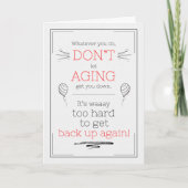 Funny Birthday Don't Let Aging Get You Down Doodle Karte (Vorderseite)