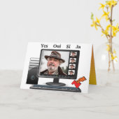 Funny Birthday Fab Video Conference Call Satire Karte (Gelbe Blume)